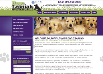 Rose Launches RoseLesniakDogTrainer.com